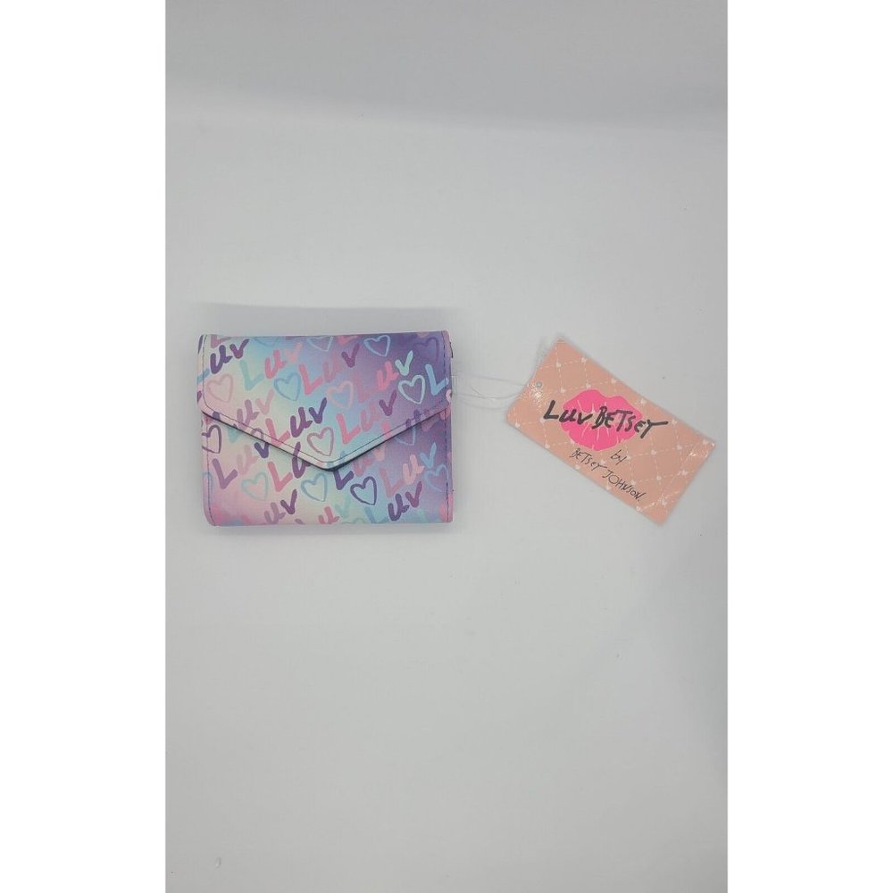 Betsey Johnson Luv Betsey LBCASH Purple Blue Pink Wallet NEW